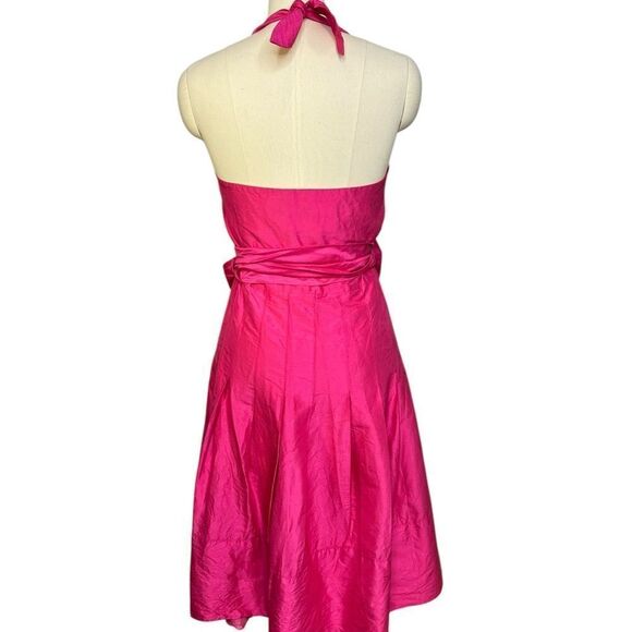 Sara Campbell Vintage 1980s Pink Silk Halter Midi Dress| Size 8 - Picture 4 of 10